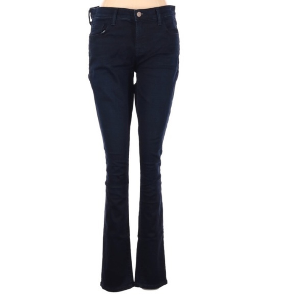 J Brand size 28 dark indigo blue stretch mid rise ankle crop skinny leg jeans
